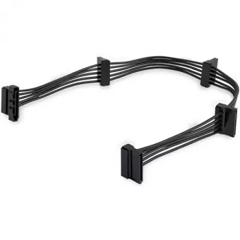 StarTech.com 4x SATA-Stromsplitter-Adapterkabel, SATA 15-polig, 4 x SATA, 0,4 m, Stecker, Buchse, Schwarz