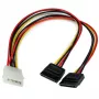 StarTech.com PYO2LP4SATA 12 in LP4-auf-2x-SATA-Strom-Y-Adapterkabel, Molex 4-polig (Stecker) auf 2x SATA 15-polig (Buchse), 30 cm