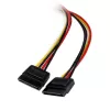 StarTech.com PYO2LP4SATA 12 in LP4-auf-2x-SATA-Strom-Y-Adapterkabel, Molex 4-polig (Stecker) auf 2x SATA 15-polig (Buchse), 30 cm
