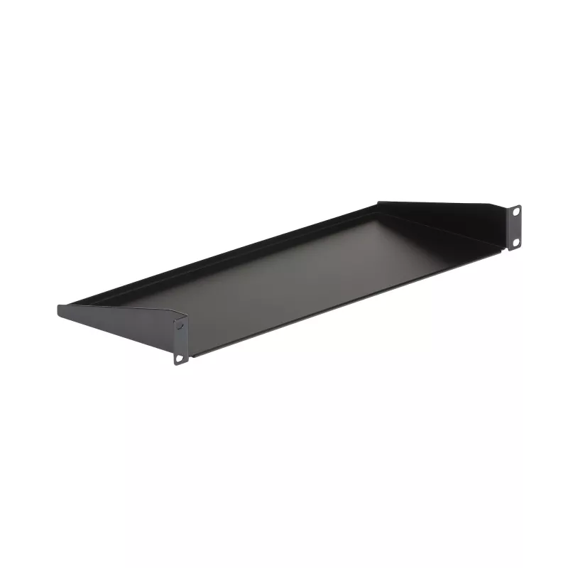 StarTech.com CABSHELF1U 1HE Server-Rack-Fachboden, fester Tragarm-Fachboden für 19-Zoll-Rack/Schrank, 17,7 cm (7 Zoll) tief, 15 kg (33 lb) Tragkraft, mit Käfigmuttern und Schrauben, Schwarz