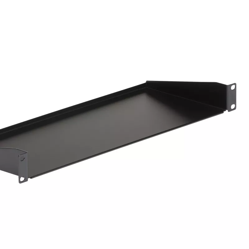 StarTech.com CABSHELF1U 1HE Server-Rack-Fachboden, fester Tragarm-Fachboden für 19-Zoll-Rack/Schrank, 17,7 cm (7 Zoll) tief, 15 kg (33 lb) Tragkraft, mit Käfigmuttern und Schrauben, Schwarz