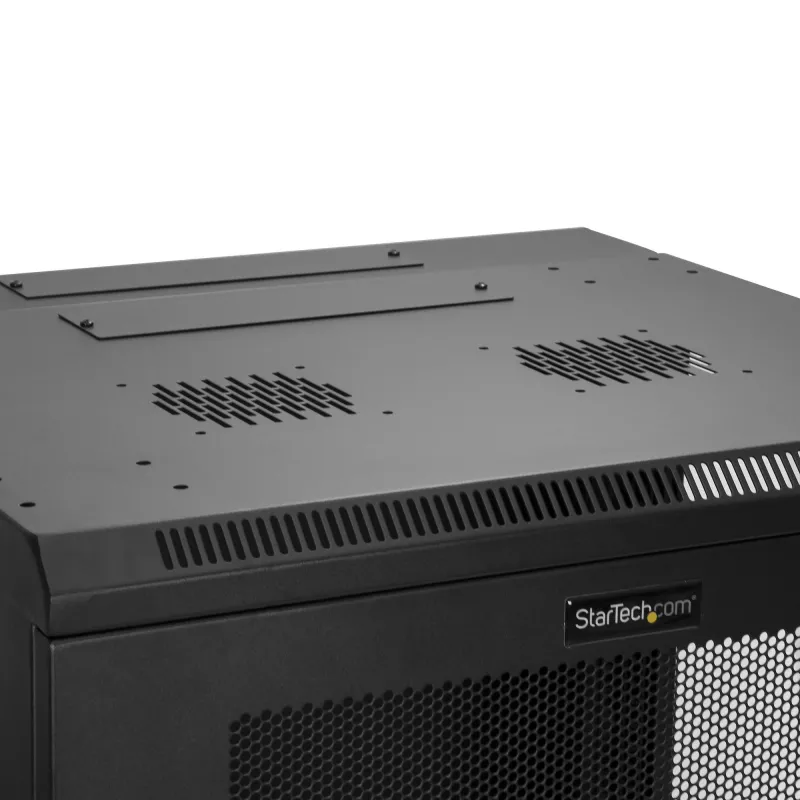 StarTech.com 4-Post 12U Wandmontage Netzwerkschrank mit 1U Ablage, 19 Zoll klappbarer wandmontierter Serverschrank für Daten / AV / Elektronik / Computerausrüstung, flexibles belüftetes Rack-Gehäuse