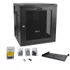StarTech.com 4-Post 12U Wandmontage Netzwerkschrank mit 1U Ablage, 19 Zoll klappbarer wandmontierter Serverschrank für Daten / AV / Elektronik / Computerausrüstung, flexibles belüftetes Rack-Gehäuse