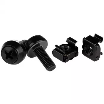 StarTech.com M6 x 12mm - Schrauben und Käfigmuttern - 100er-Pack, Schwarz