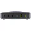 InLine Qi Powerstation Multiport Ladegerät, 4x USB-C + 2x USB-A, GaN 100 W, 15 W kabelloses Laden, Schwarz (31517K)