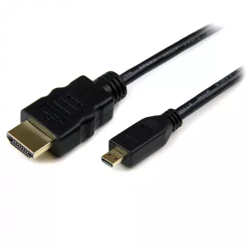 StarTech.com HDADMM3M High-Speed-Micro-HDMI-auf-HDMI-Kabel mit Ethernet, 3 m, HDMI Typ A auf Micro-HDMI Typ D, 32 AWG, abgeschirmt, St./St., Schwarz