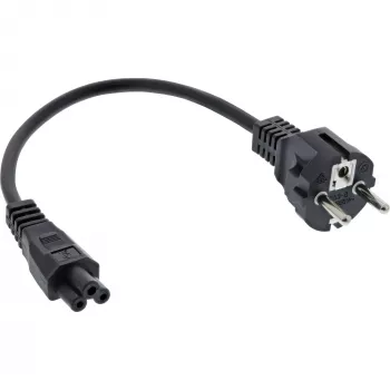 InLine Netzkabel Typ F deutsch / „Mickey-Maus“-Notebookstecker schwarz 1,8 m