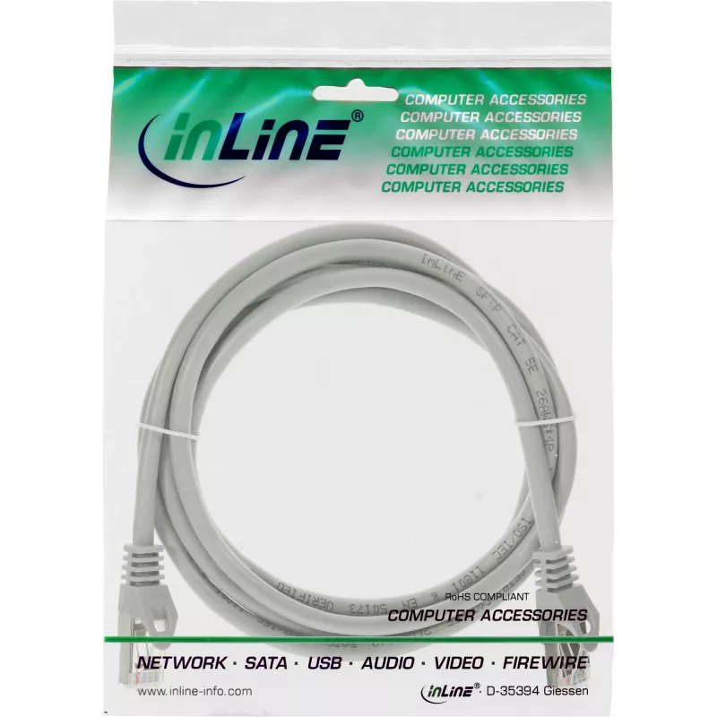 InLine Patchkabel SF/UTP Cat.5e grau 1,5m
