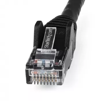 StarTech.com 15m CAT6 Ethernet-Kabel – LSZH (Low Smoke Zero Halogen) – 10 Gigabit 250MHz 100W PoE RJ45 10GbE UTP Netzwerk-Patchkabel rastnasenschutz mit Zugentlastung – Schwarz, CAT 6, ETL-geprüft, 24AWG