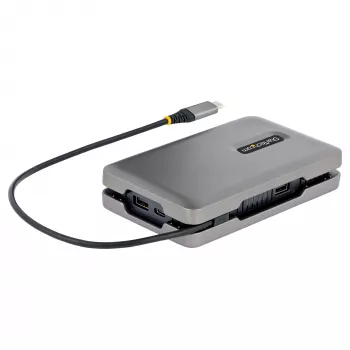 StarTech.com USB-C Dual-Monitor-Multiport-Adapter bis zu 4K 60Hz USB-C DP Alt Mode Videoausgang & HDMI 2.0, oder 1080p VGA, 100W PD Pass-Through, USB Typ-C Mini-Dock, USB-C Dockingstation, MST-Hub