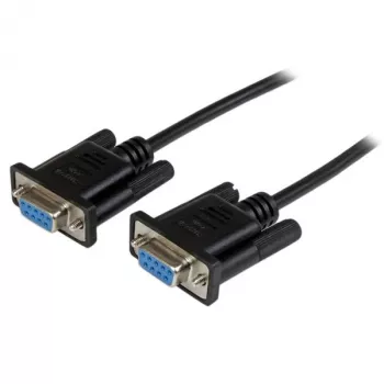 StarTech.com 2m Schwarzes DB9 RS232 serielles Nullmodem-Kabel F/F