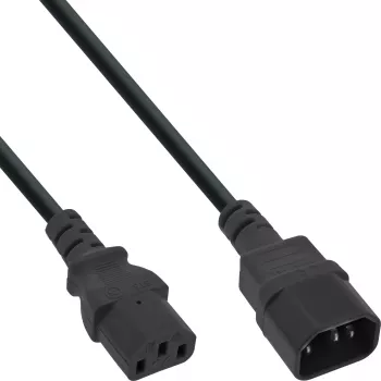 Kaltgeräteverlängerung C13/C14 InLine 16631A schwarz 1,5 m