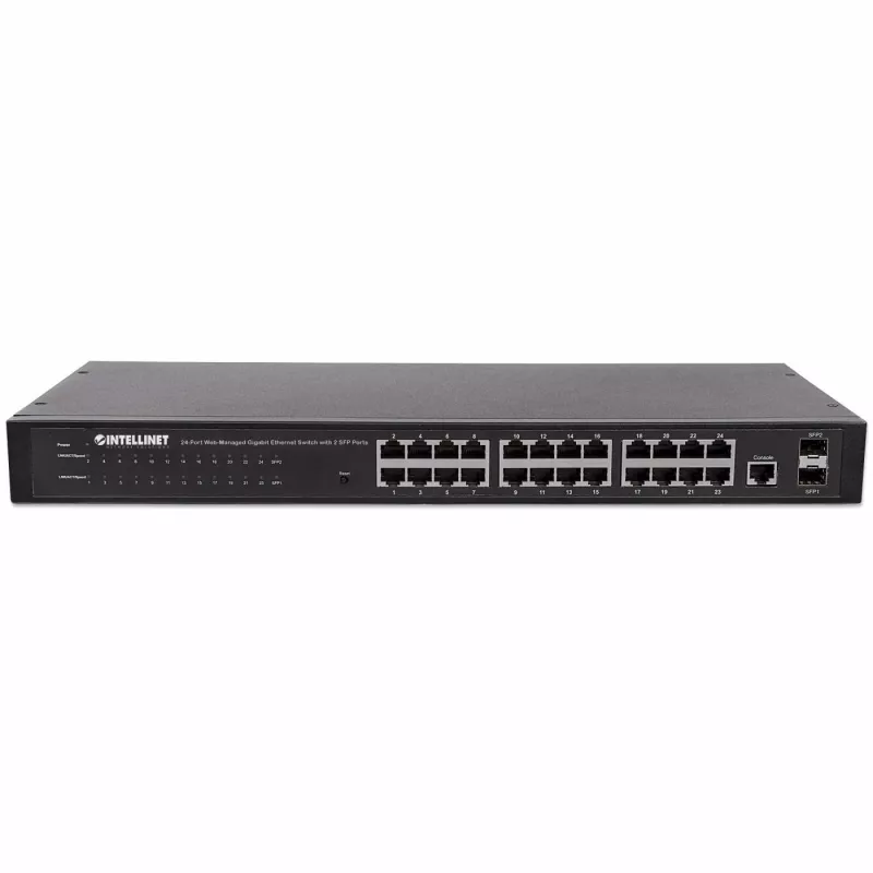 Intellinet 560917 24-Port-Gigabit-Web-Smart-Switch, 2x SFP, Rackmontage