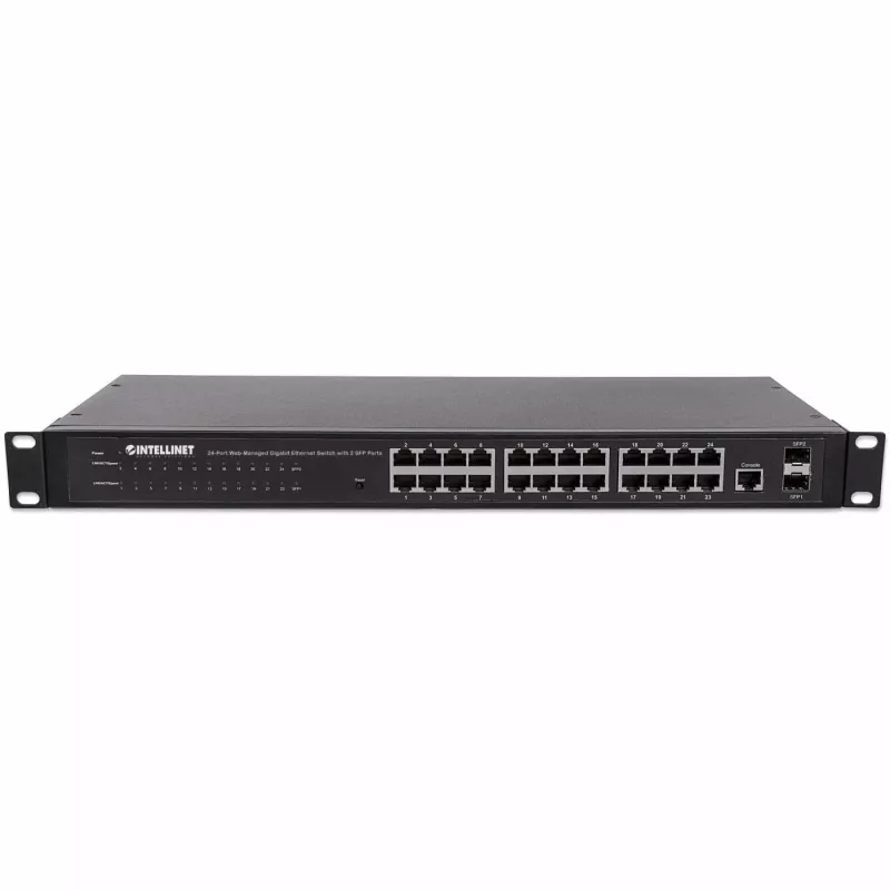 Intellinet 560917 24-Port-Gigabit-Web-Smart-Switch, 2x SFP, Rackmontage