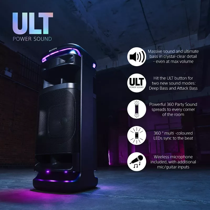 Lautsprecher Sony SRS-ULT1000 ULT TOWER 10 — 139 W, Bluetooth, tragbar, schwarz