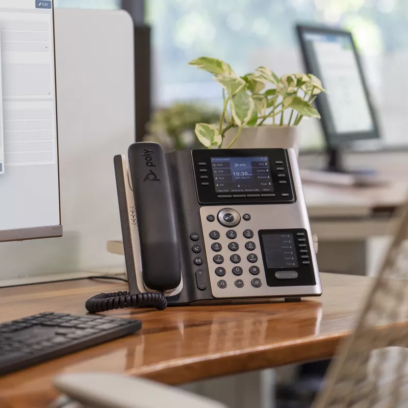 IP-Telefon POLY Edge E400 8 Leitungen Kabelgebundenes Mobilteil Schwarz