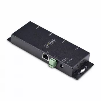 StarTech.com 4-Port Serial zu Ethernet Adapter, IP Serieller Geräteserver für entfernte RS232-Geräte, wand-/hutschienenmontierbar, Metallgehäuse, RJ45 LAN zu DB9 Seriell-Konverter