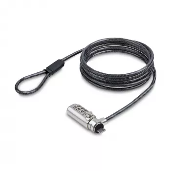 StarTech.com schlank Lock Nano Slot Kompatibel, 6,6ft (2m) Sicherheitskabel, Schreibtisch Diebstahlschutz für Laptop/Notebook, schnittfestes Stahlkabel, 4-stelliges Schloss