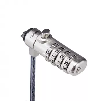 StarTech.com schlank Lock Nano Slot Kompatibel, 6,6ft (2m) Sicherheitskabel, Schreibtisch Diebstahlschutz für Laptop/Notebook, schnittfestes Stahlkabel, 4-stelliges Schloss