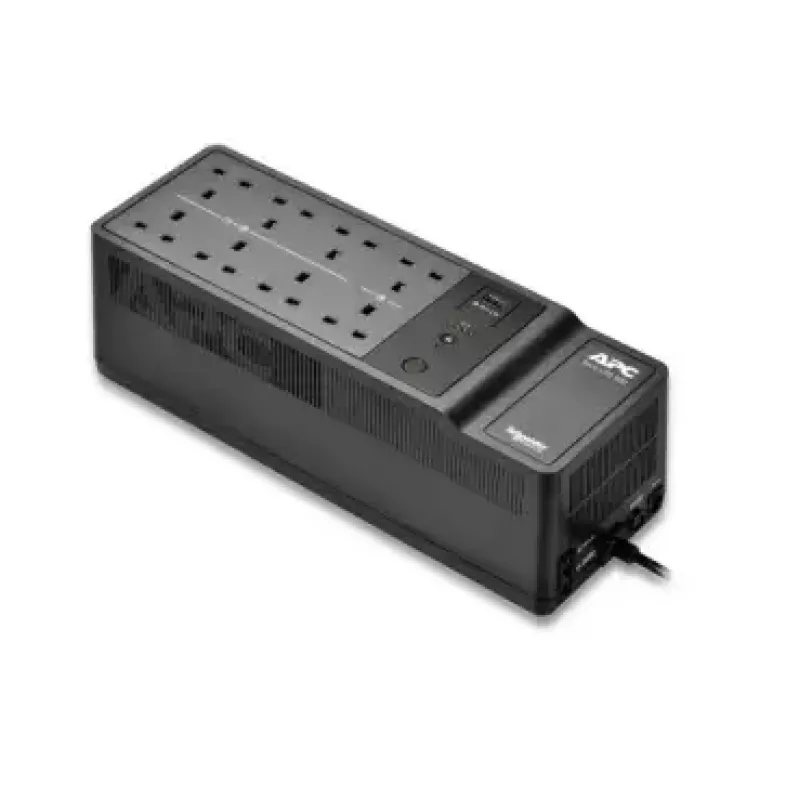 APC Back-UPS, 500 VA/300 W Boden-/Wandmontage, 230 V, 8x UNEL-Steckdosen, USB-Typ-A-Anschluss, benutzerwechselbare Batterie