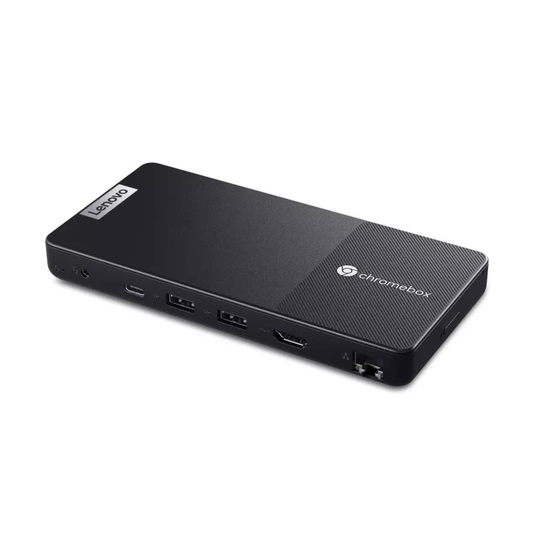 Mini-PC Lenovo Chromebox Micro — Intel Celeron N4500, 1,1–2,8 GHz, 8 GB LPDDR4x, 32 GB eMMC, ChromeOS, Schwarz