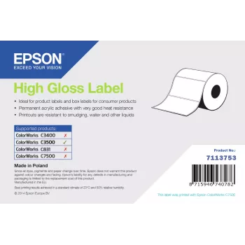 Etikettenblätter Epson 7113753 High Gloss 102 x 51 mm – selbstklebende Versand- und Produktetiketten