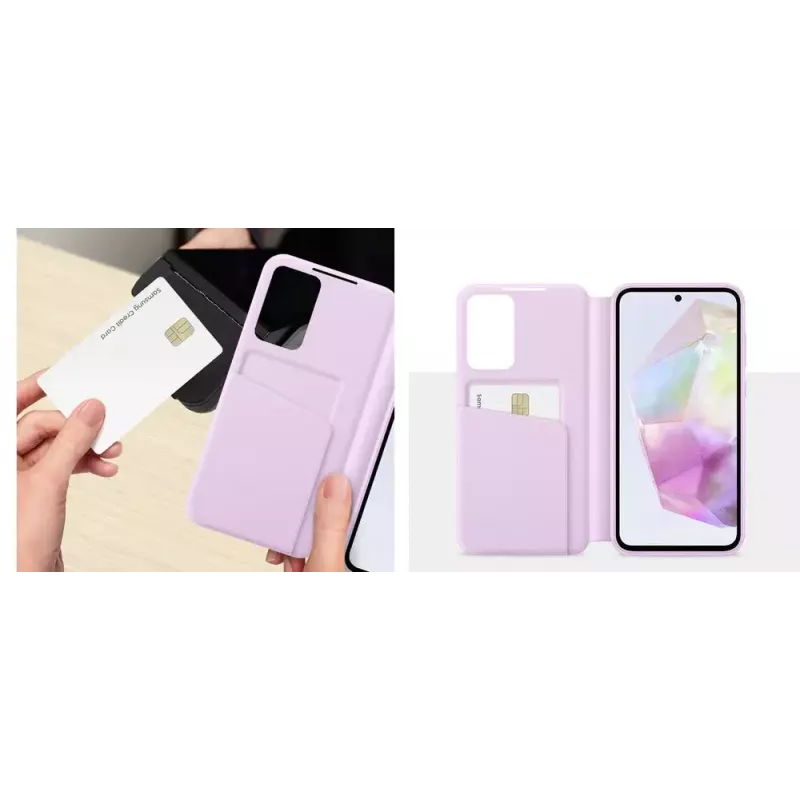 Samsung EF-ZA356CWEGWW Smart View Wallet Case für Galaxy A35 5G, Weiß