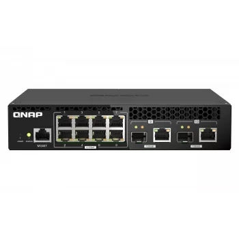 QNAP QSW-M2108R-2C Netzwerk-Switch Managed L2 2.5G Ethernet (100/1000/2500) Power over Ethernet (PoE) Schwarz