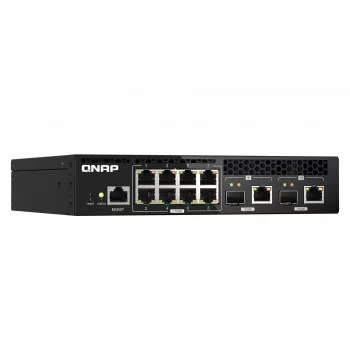 QNAP QSW-M2108R-2C Netzwerk-Switch Managed L2 2.5G Ethernet (100/1000/2500) Power over Ethernet (PoE) Schwarz