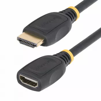 StarTech.com 18 Zoll (0,5 m) HDMI 2.0 Verlängerungskabel, High Speed HDMI Port-Saver-Kabel, 4K 60Hz, HDMI Stecker auf Buchse Verlängerungsadapterkabel, HDMI Verlängerungskabel, M/F