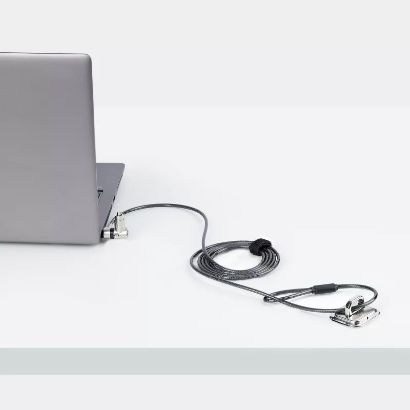 StarTech.com 3-in-1 Universal Laptop Lock 6.6ft (2m), Master Keyed Locking Kabel, Computer Security, Kompatibel w/Noble Wedge®/Nano/K-Slot; Anti-Theft Cut-Resistant Kabel