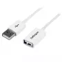 StarTech.com USBEXTPAA1MW USB-2.0-Verlängerungskabel, USB-A auf USB-A, Stecker/Buchse, 1 m, Weiß
