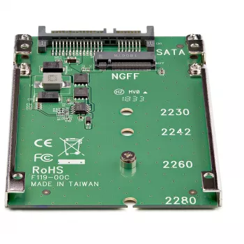 StarTech.com M.2 SATA SSD auf 2,5 Zoll SATA Adapter - M.2 NGFF zu SATA Konverter - 7mm - Open-Frame Halterung - M2 Festplattenadapter