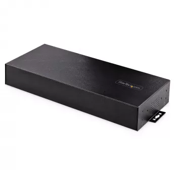 StarTech.com 16-Port Industrial USB 3.0 Hub 5Gbps, Metall, DIN-/Oberflächen-/Rack-Montage, ESD-Schutz, Klemmenblock-Stromversorgung, bis zu 120 W gemeinsame USB-Ladung, Dual-Host-Hub/Switch