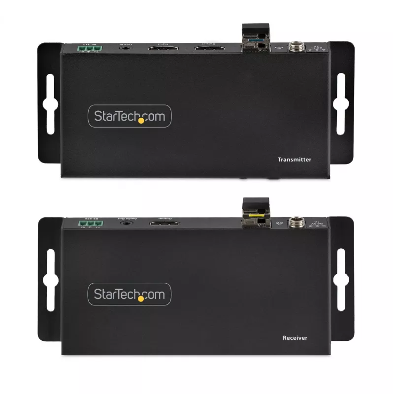 StarTech.com ST121HD20FXA2 4K 60Hz HDMI-über-Glasfaser-Extender-Kit, bis 1 km (Singlemode) / 300 m (Multimode), LC, HDR, HDCP, Audio/RS232/IR, Sender und Empfänger