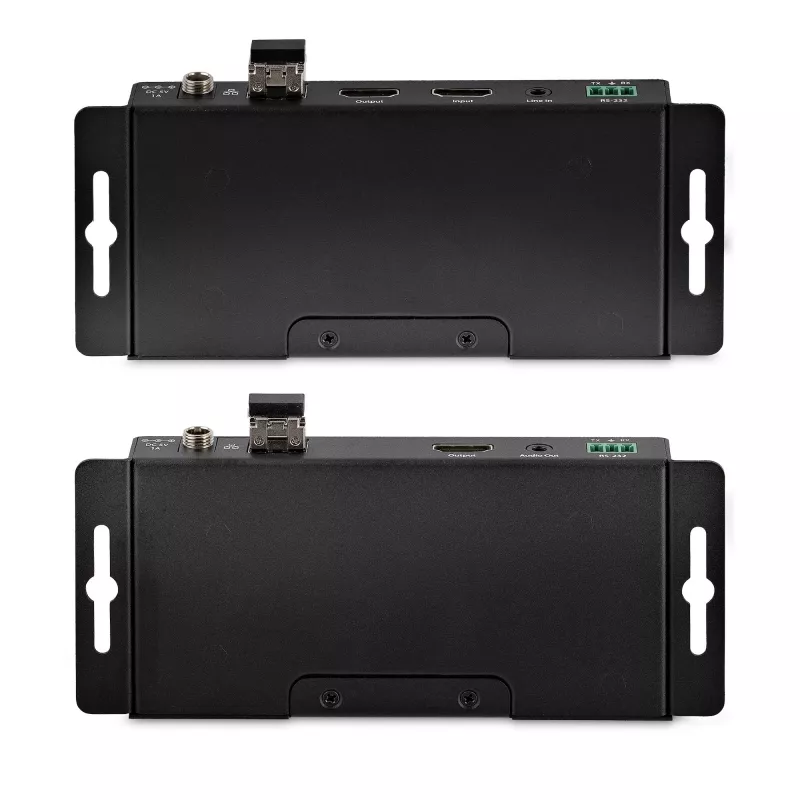 StarTech.com ST121HD20FXA2 4K 60Hz HDMI-über-Glasfaser-Extender-Kit, bis 1 km (Singlemode) / 300 m (Multimode), LC, HDR, HDCP, Audio/RS232/IR, Sender und Empfänger