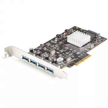 StarTech.com 4-Port USB PCIe-Karte – 10 Gbit/s USB 3.1/3.2 Gen 2 Typ-A PCI Express Erweiterungskarte mit 2 Controllern – 4x USB-A – USB PCIe Zusatzadapterkarte – Windows/Mac/Linux