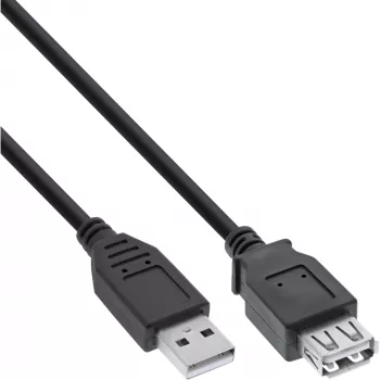 USB 2.0 Verlängerungskabel Typ A Stecker/Buchse InLine 34650B 0,5 m schwarz