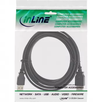 USB 2.0 Verlängerungskabel Typ A Stecker/Buchse InLine 34650B 0,5 m schwarz