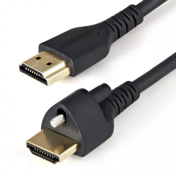 StarTech.com 6ft (2m) HDMI-Kabel mit Sicherungsschraube – 4K 60Hz HDR – High-Speed HDMI 2.0 Monitorkabel mit Sicherungsschraubanschluss für sichere Verbindung – HDMI-Kabel mit Ethernet – M/M