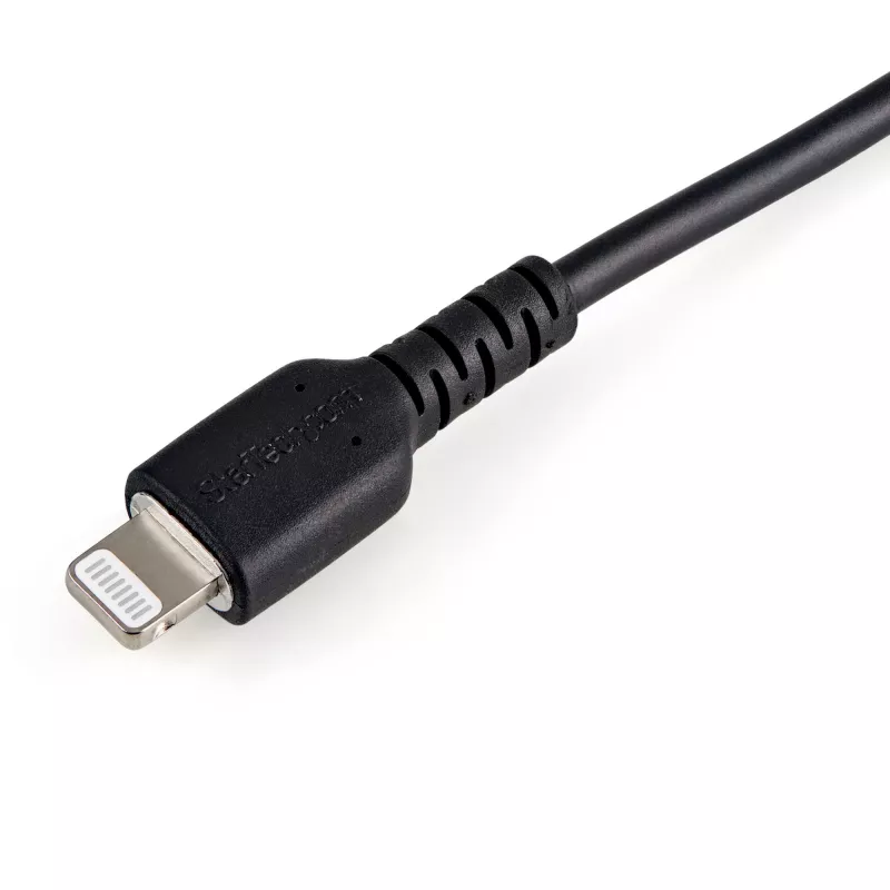 StarTech.com 15 cm langlebiges schwarzes USB-A-auf-Lightning-Kabel – robustes Aramidfaser-USB-Typ-A-auf-Lightning-Lade-/Sync-Netzkabel – Apple MFi-zertifiziert für iPad/iPhone 12