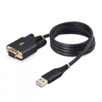 StarTech.com 1m USB zu Nullmodem Serielladapterkabel, austauschbare DB9-Schrauben/Muttern, COM Retention, USB-A zu RS232, FTDI, Level-4 ESD-Schutz, Windows/macOS/ChromeOS/Linux – robuste TPE-Konstruktion