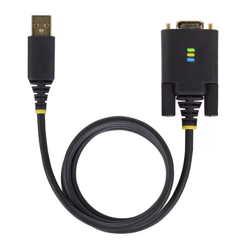 StarTech.com 1m USB zu Nullmodem Serielladapterkabel, austauschbare DB9-Schrauben/Muttern, COM Retention, USB-A zu RS232, FTDI, Level-4 ESD-Schutz, Windows/macOS/ChromeOS/Linux – robuste TPE-Konstruktion