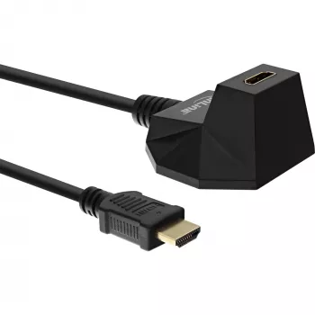 InLine HDMI-Station, HS-HDMI-Kabel mit Ethernet, Stecker/Buchse, schwarz, vergoldete Kontakte, 3 m