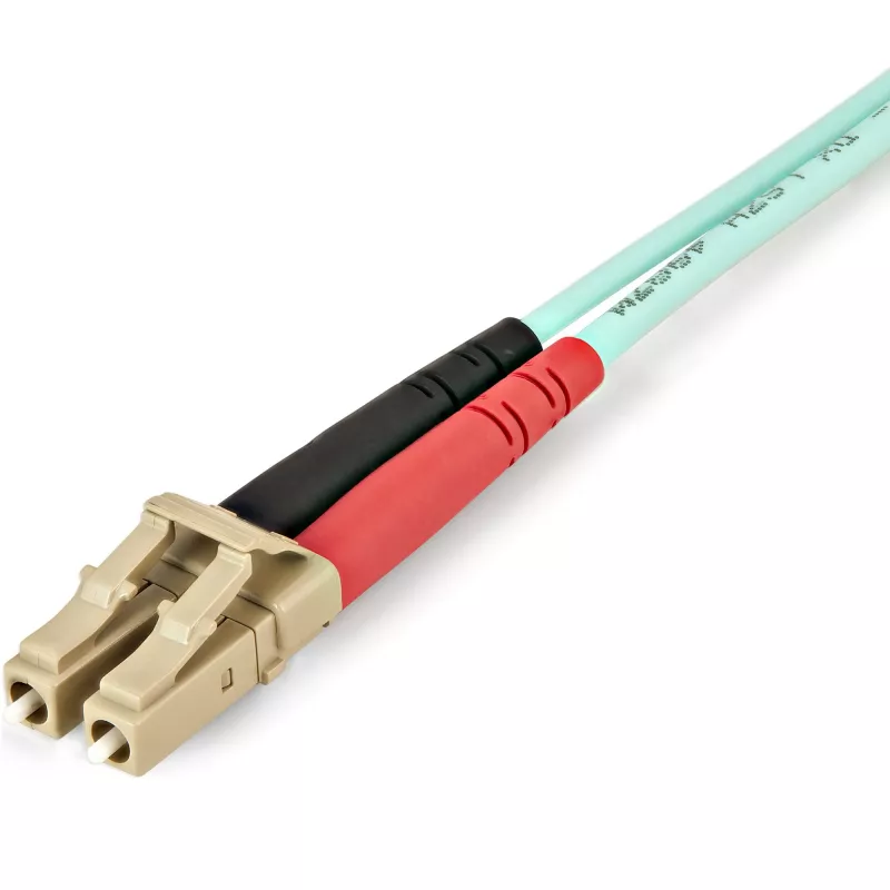 StarTech.com 1m LC/UPC auf LC/UPC OM4 Multimode Glasfaserkabel, 50/125µm LOMMF/VCSEL Zipcord-Faser, 100G, geringe Einfügedämpfung – LSZH Glasfaser-Patchkabel