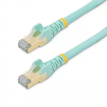 StarTech.com 0,50m CAT6a Ethernet-Kabel – 10 Gigabit geschirmtes rastnasenfreies RJ45 100W PoE-Patchkabel – 10GbE STP-Netzwerkkabel mit Zugentlastung – Aqua individuell getestet/Verkabelung UL-zertifiziert/TIA