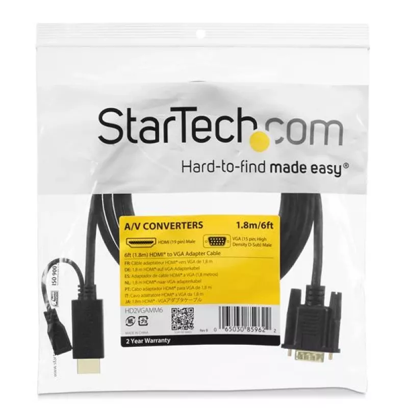 StarTech.com 1,9 m HDMI auf VGA aktiver Konverterkabel - HDMI auf VGA Adapter - 1920x1200 oder 1080p
