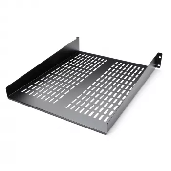 StarTech.com 2U Server-Rack-Einlegeboden – universelle belüftete Rack-Montage-Auslegerplatte für 19-Zoll-Netzwerkgeräterack und -schrank – robuste Stahlausführung – Tragfähigkeit 23 kg – 55,9 cm tiefer Boden, schwarz