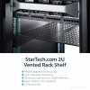 StarTech.com CABSHELF22V 2U belüfteter fest montierbarer Fachboden für Serverschrank, 19″, 22″ (55,9 cm) tief, bis 22 kg, Stahl, schwarz