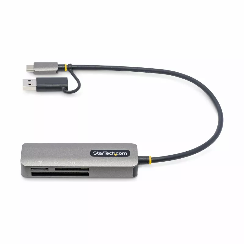 StarTech.com FCREADMICRO3V2 USB-3.0-Multimedia-Speicherkartenleser, SD/microSD/CompactFlash, USB-C mit USB-A-Adapter, 5 Gbit/s